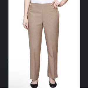 Alfred Dunner Mulberry Street Women's Tan Pants Size 16W - Side Pockets NWT